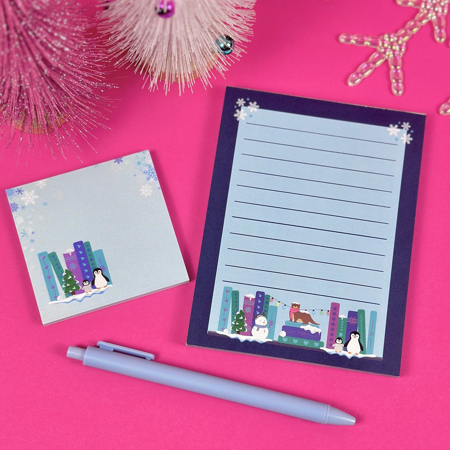 Winter Bookshelf Notepad