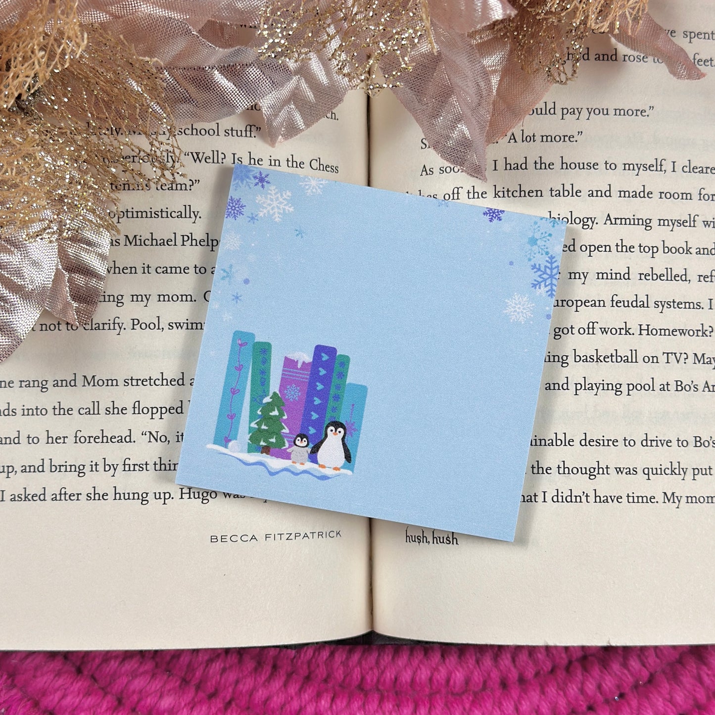 Winter Bookshelf Sticky Notes