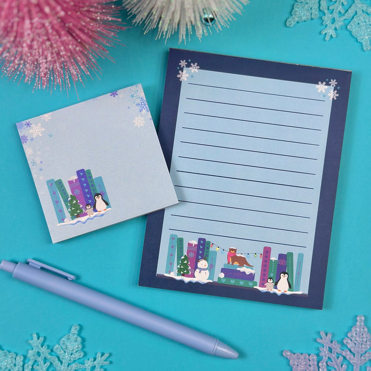 Winter Bookshelf Notepad