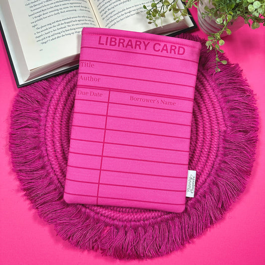 PREORDER: Fuchsia Library Card Book Sleeve