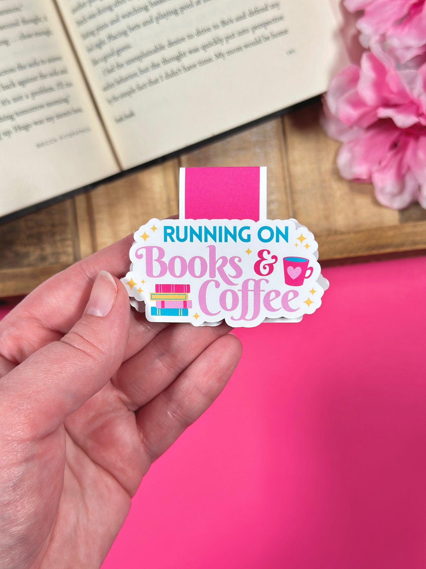 Running on Books & Coffee Magnetic Bookmark
