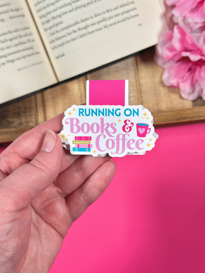 Running on Books & Coffee Magnetic Bookmark