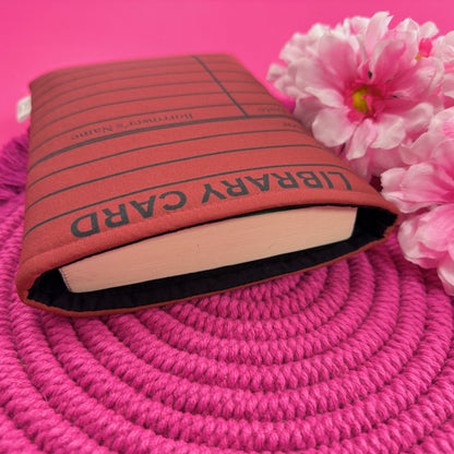 PREORDER: Red & Black Library Card Book Sleeve