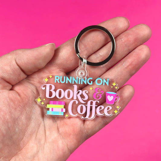 Books & Coffee Keychain