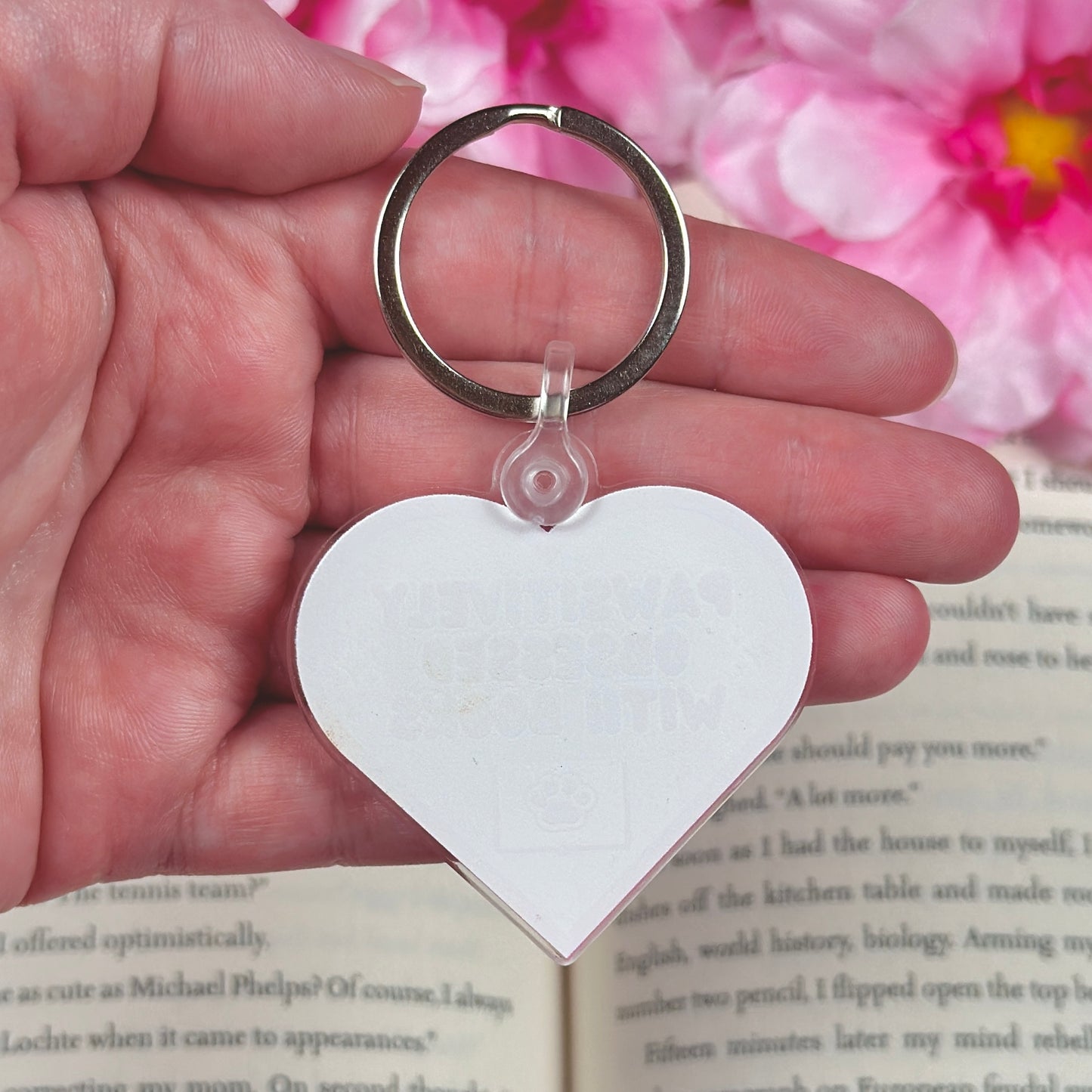 Pawsitively Obsessed with Books Acrylic Keychain