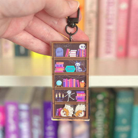 Haunted Library Shaker Keychain