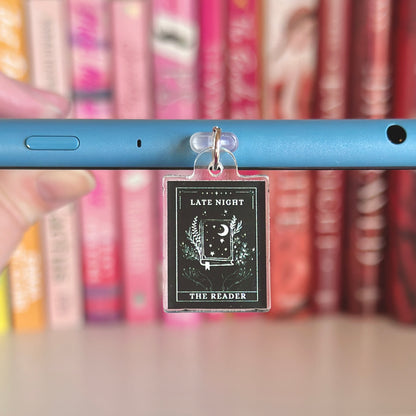 Late Night Reader Tarot Card Kindle Charm