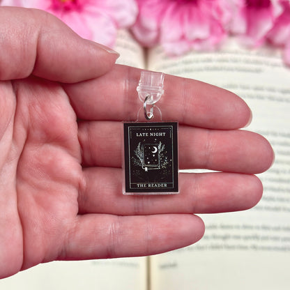 Late Night Reader Tarot Card Kindle Charm