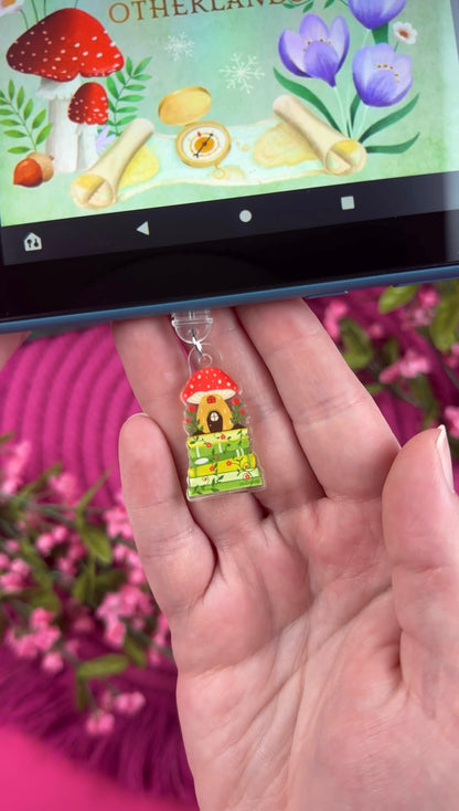 Cottagecore Book Stack Kindle Charm