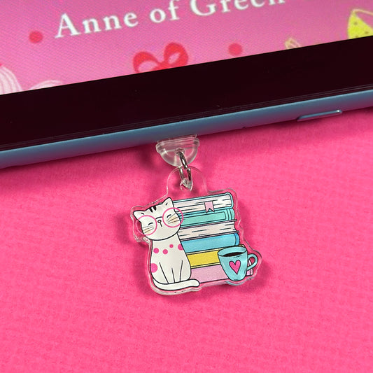 Cat Books & Coffee Kindle Charm