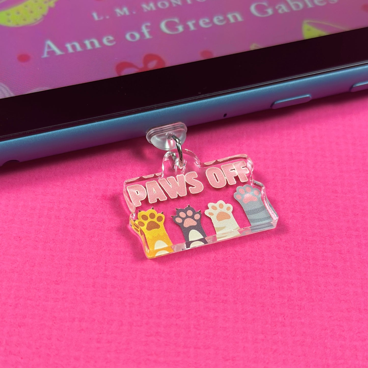 Paws Off Kindle Charm