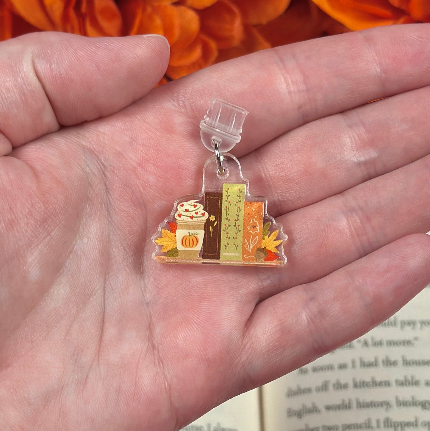 Autumn Bookshelf Kindle Charm