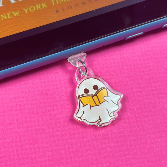 Ghost Reading Kindle Charm