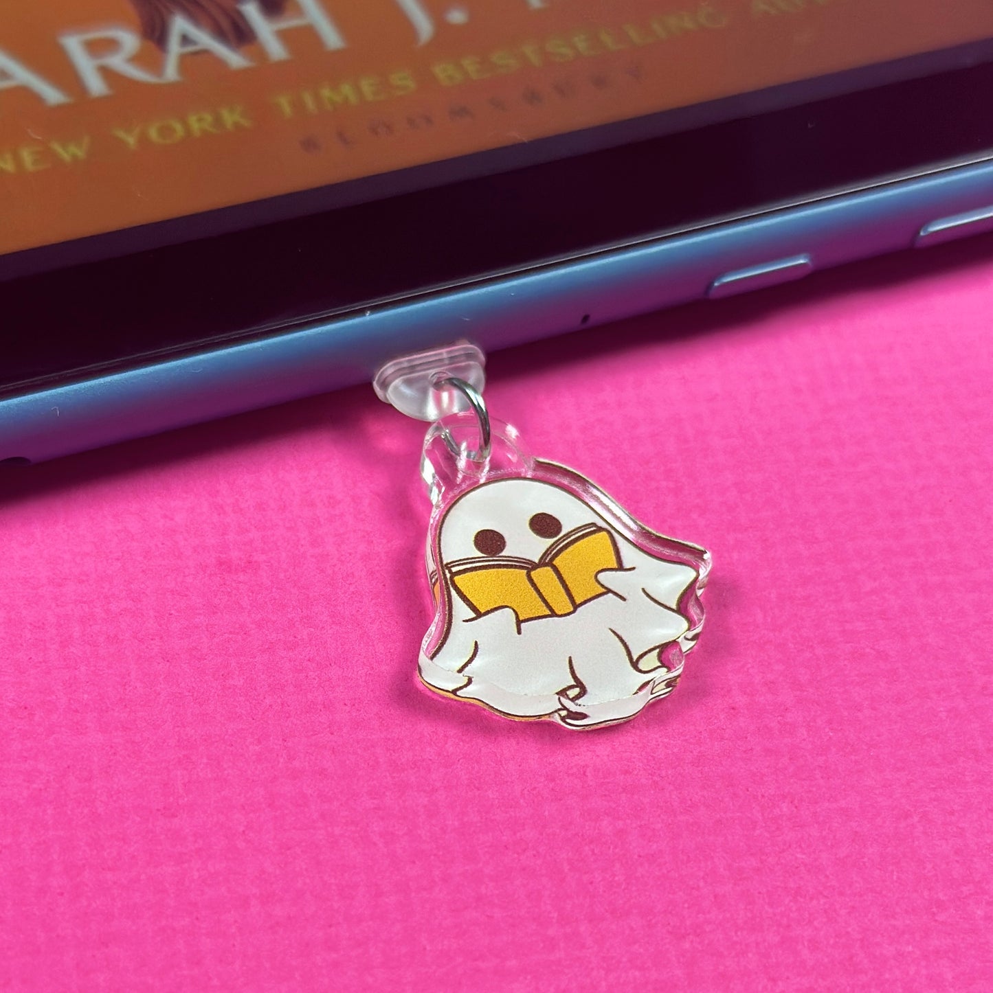 Ghost Reading Kindle Charm