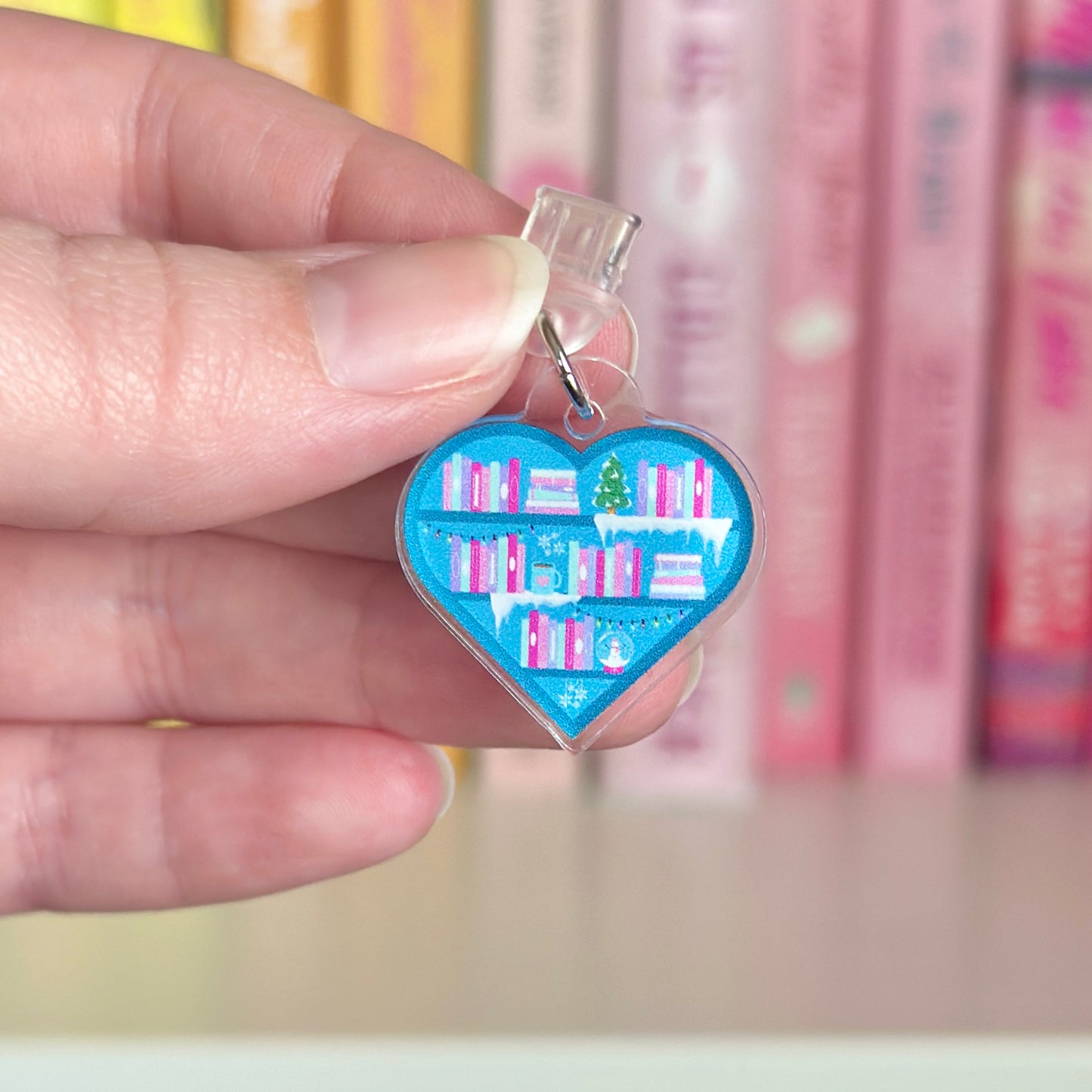 Winter Bookshelf Kindle Charm