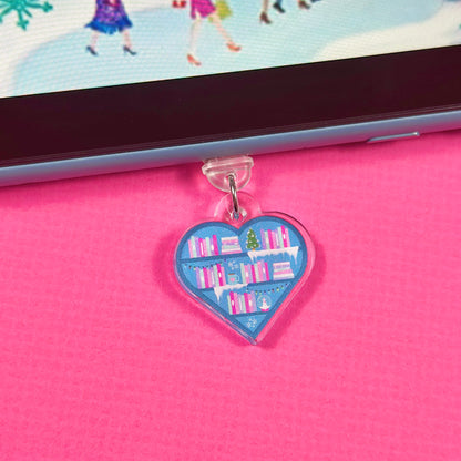 Winter Bookshelf Kindle Charm