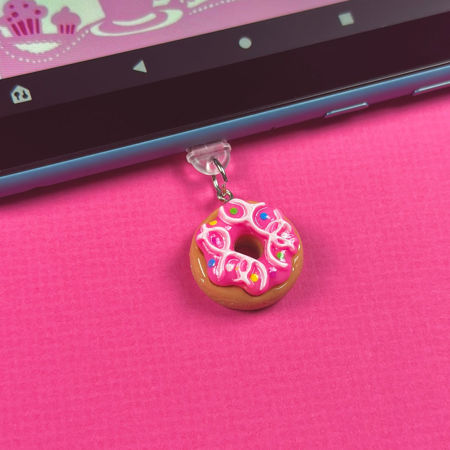 Pink & White Donut Kindle Charms