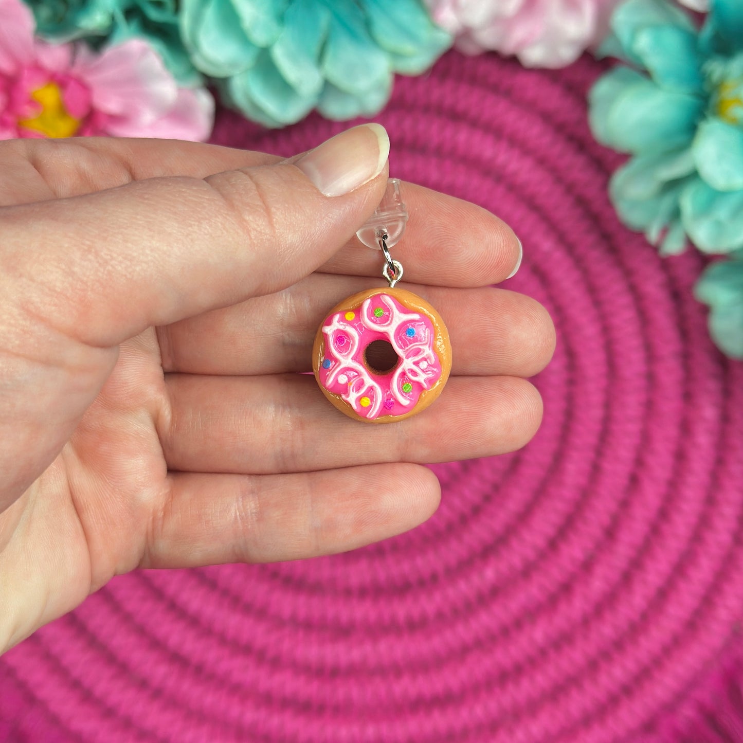 Pink & White Donut Kindle Charms