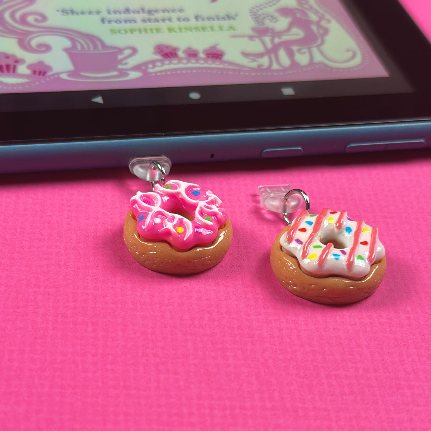 Pink & White Donut Kindle Charms