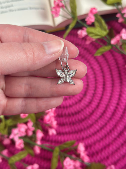 Rhinestone Butterfly Kindle Charm