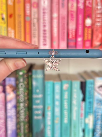Rhinestone Butterfly Kindle Charm