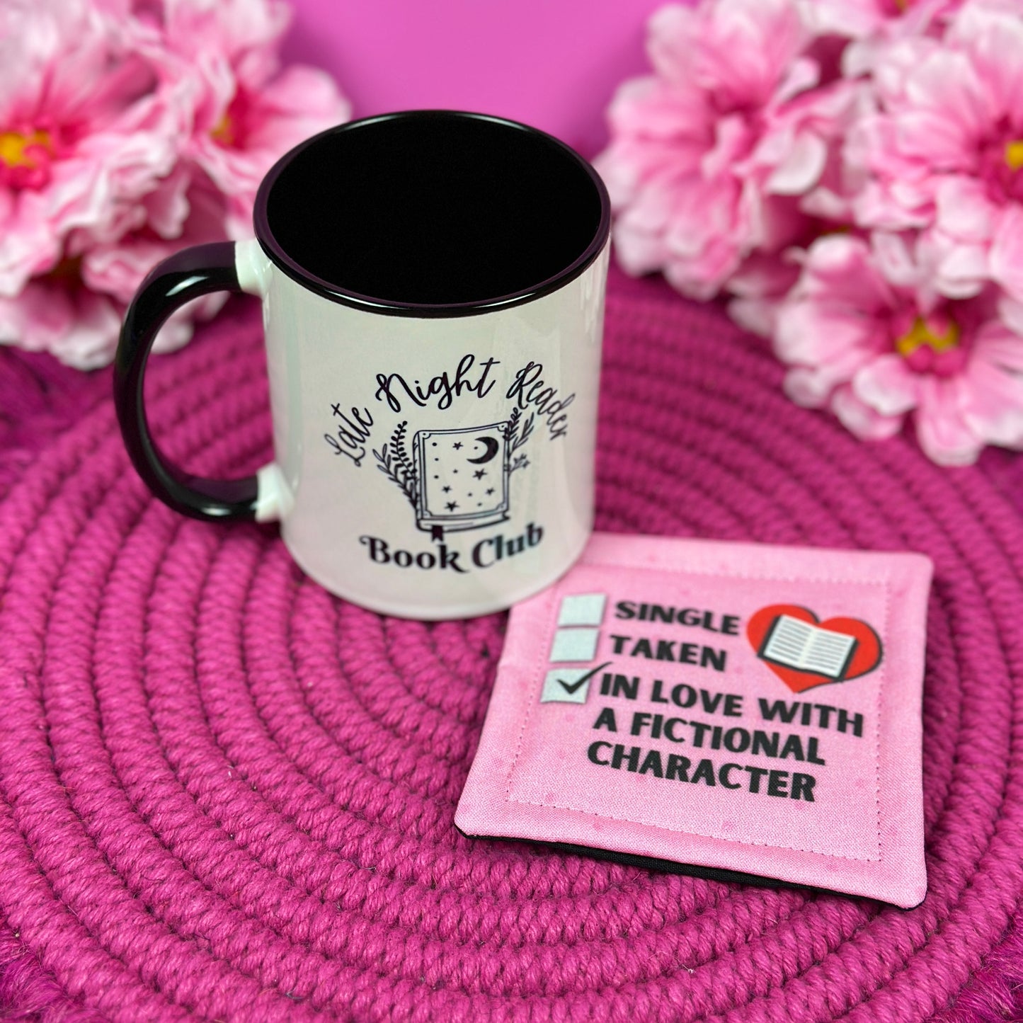 In Love with a Fictional Character Mug Rug