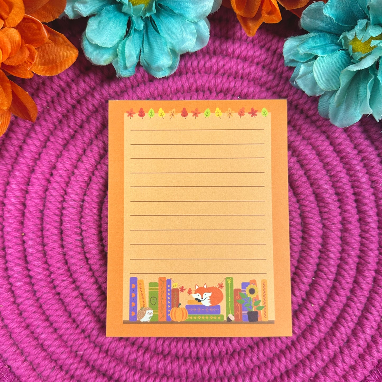 Autumn Bookshelf Notepad