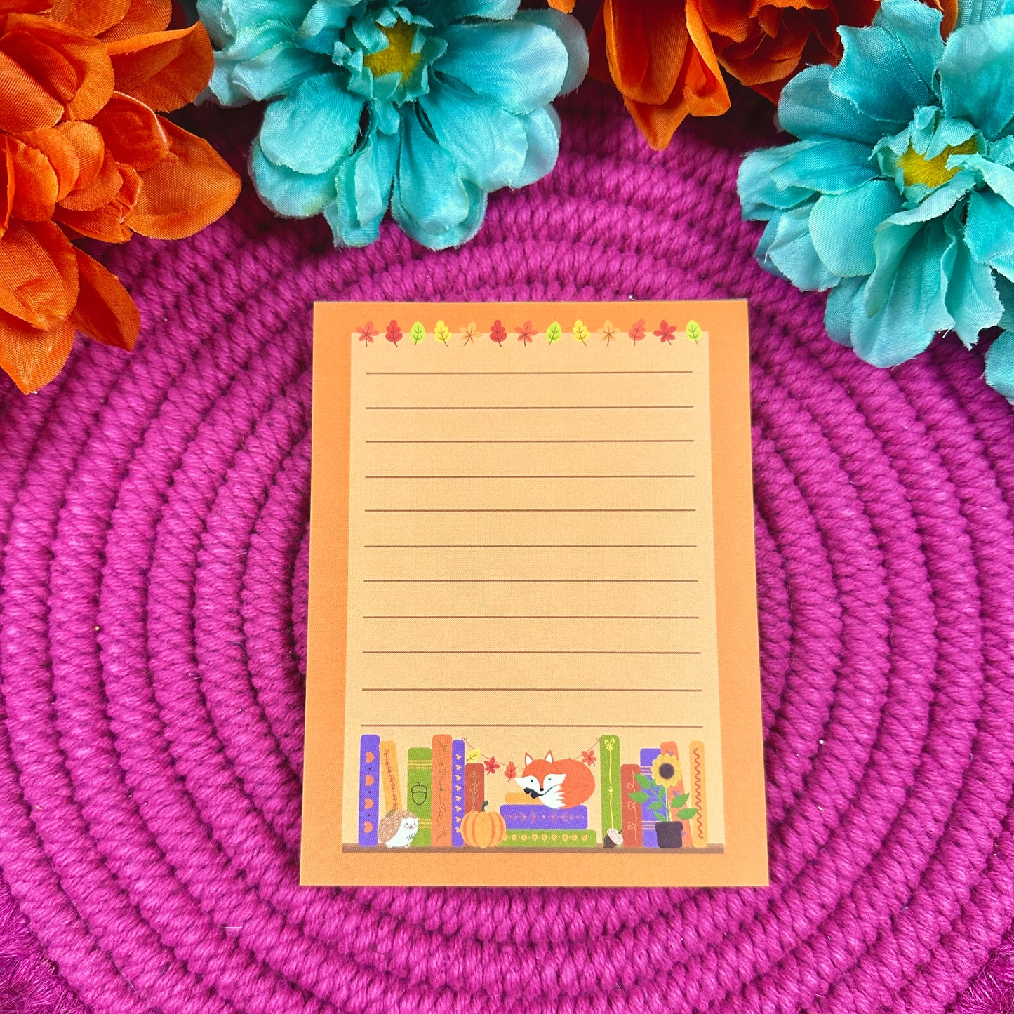 Autumn Bookshelf Notepad