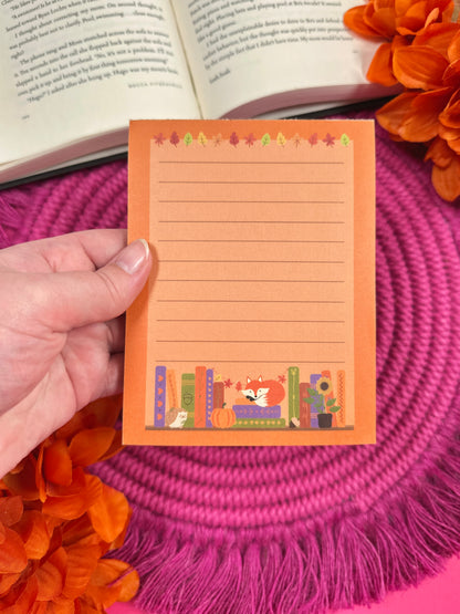 Autumn Bookshelf Notepad