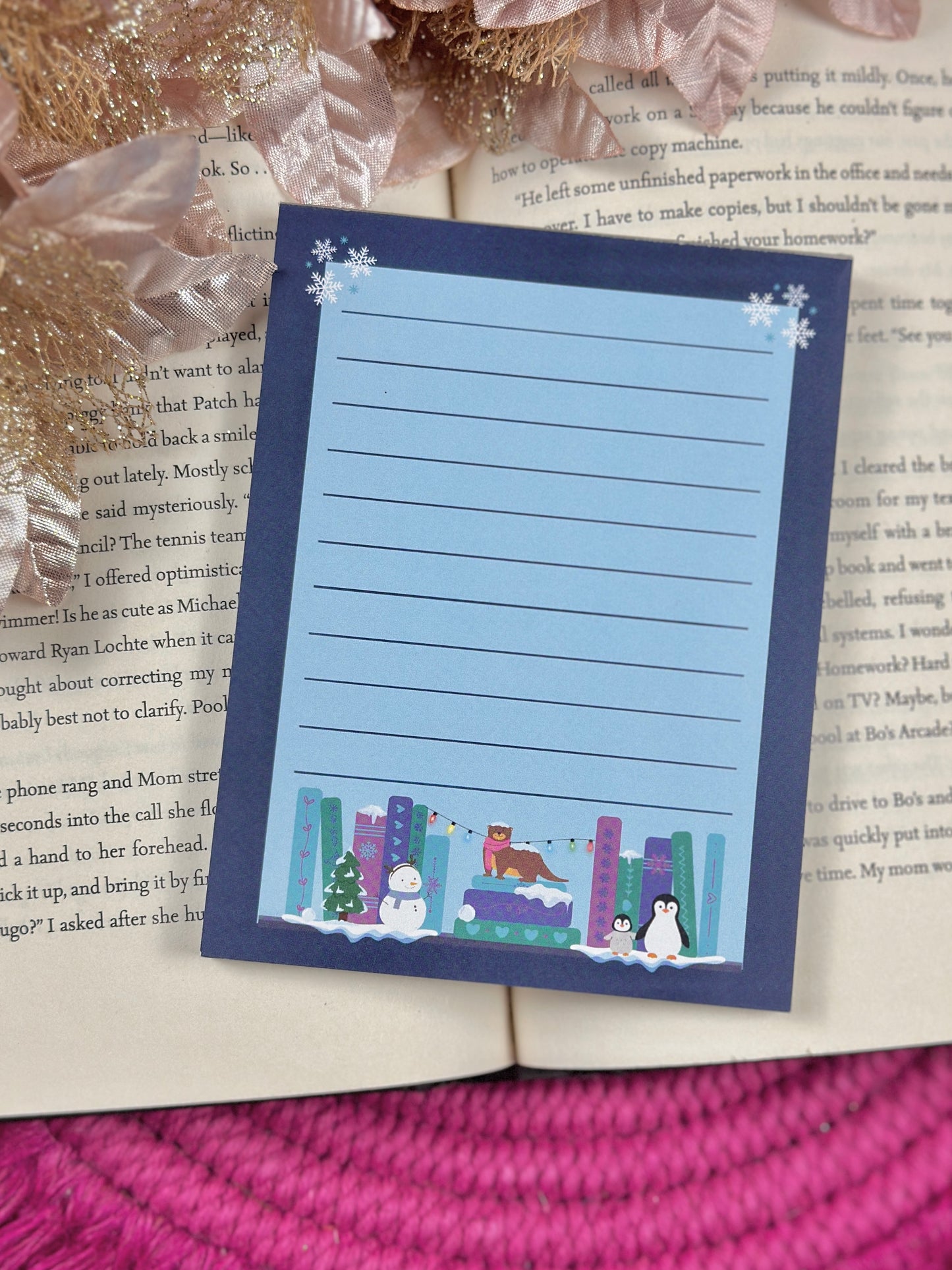 Winter Bookshelf Notepad