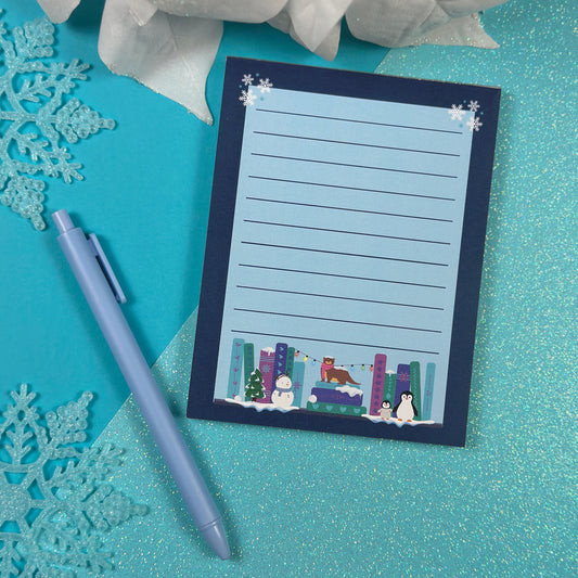 Winter Bookshelf Notepad