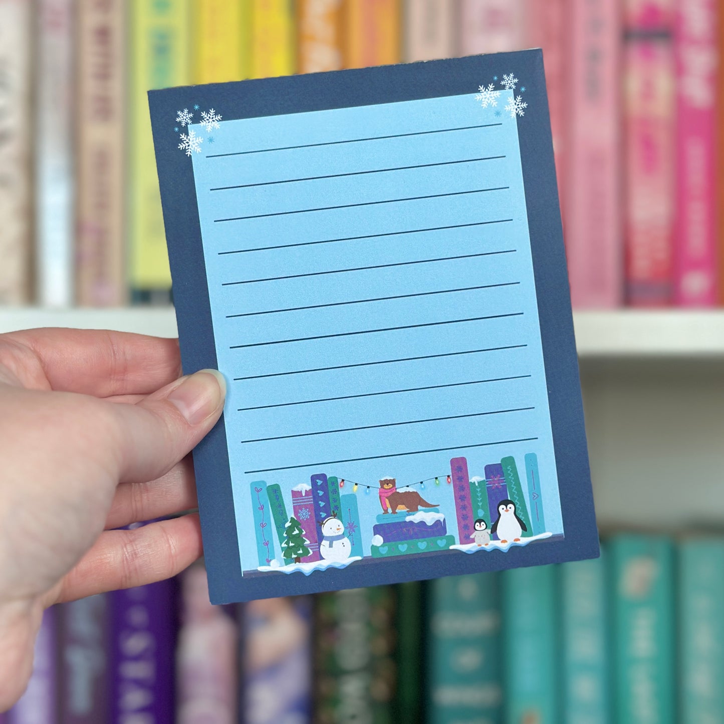 Winter Bookshelf Notepad