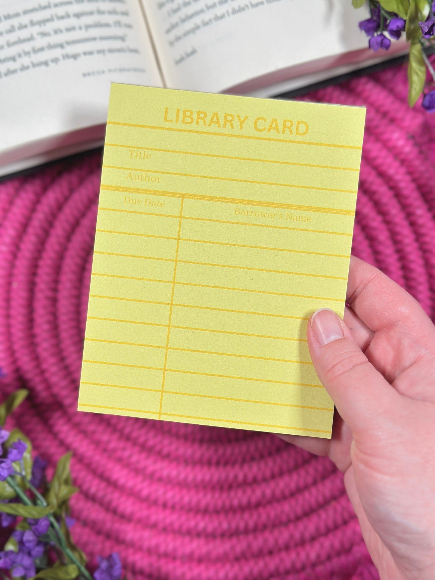 Yellow Library Card Stationery