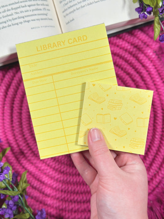 Yellow Library Card Stationery