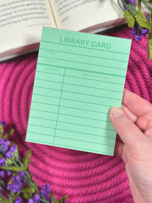 Green Library Card Stationery