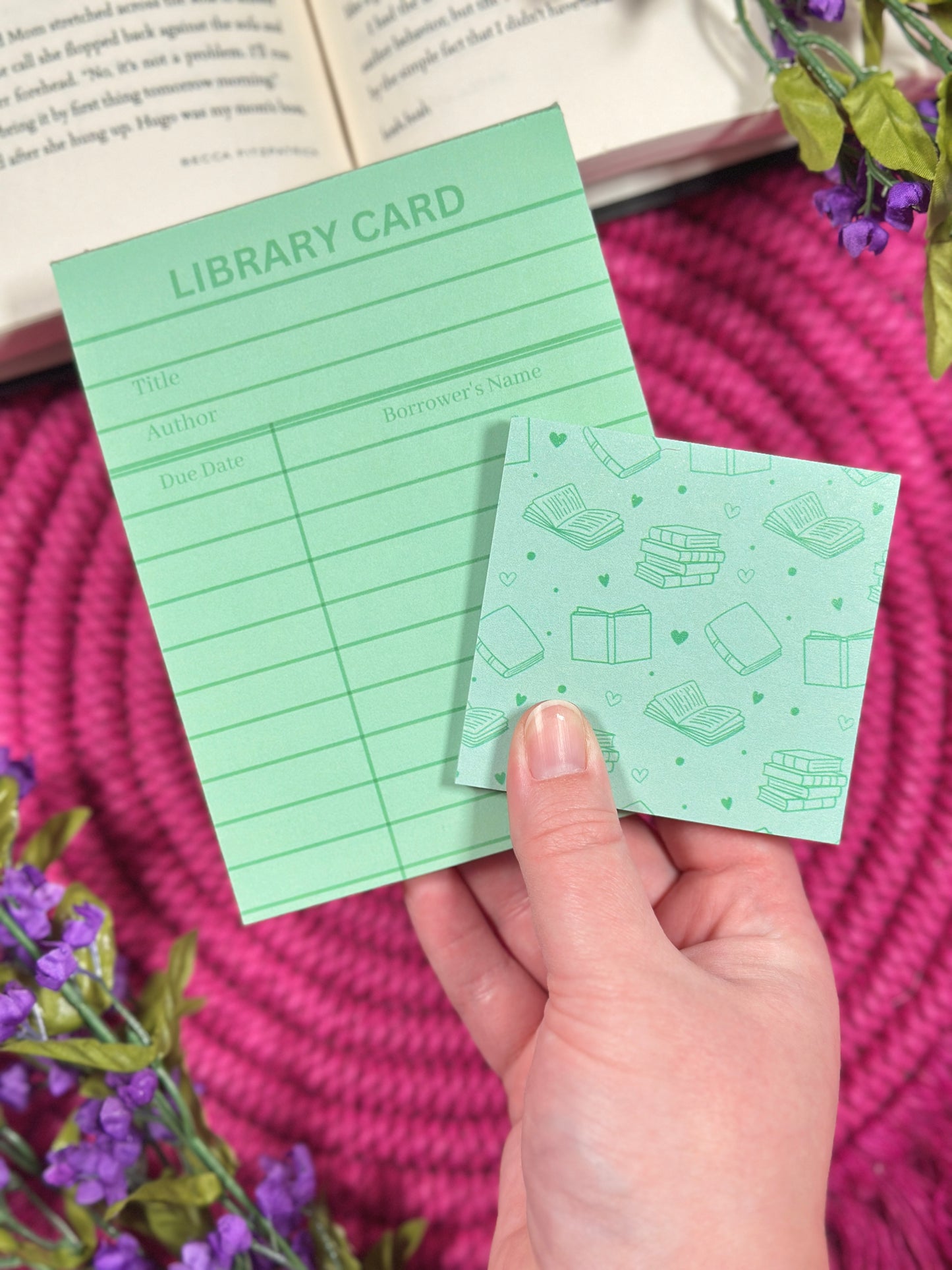 Green Library Card Stationery