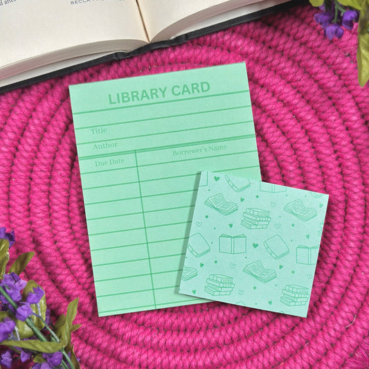 Green Library Card Stationery