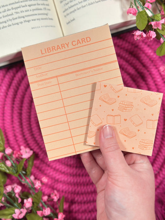 Orange Library Card Stationery