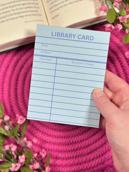 Blue Library Card Stationery