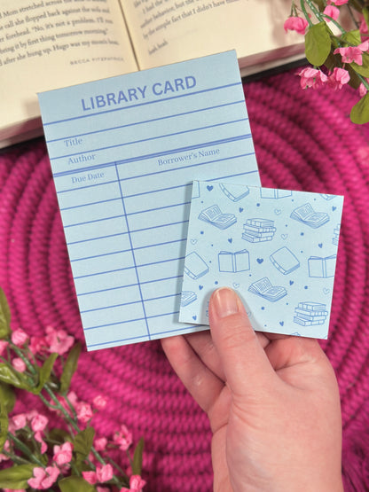 Blue Library Card Stationery