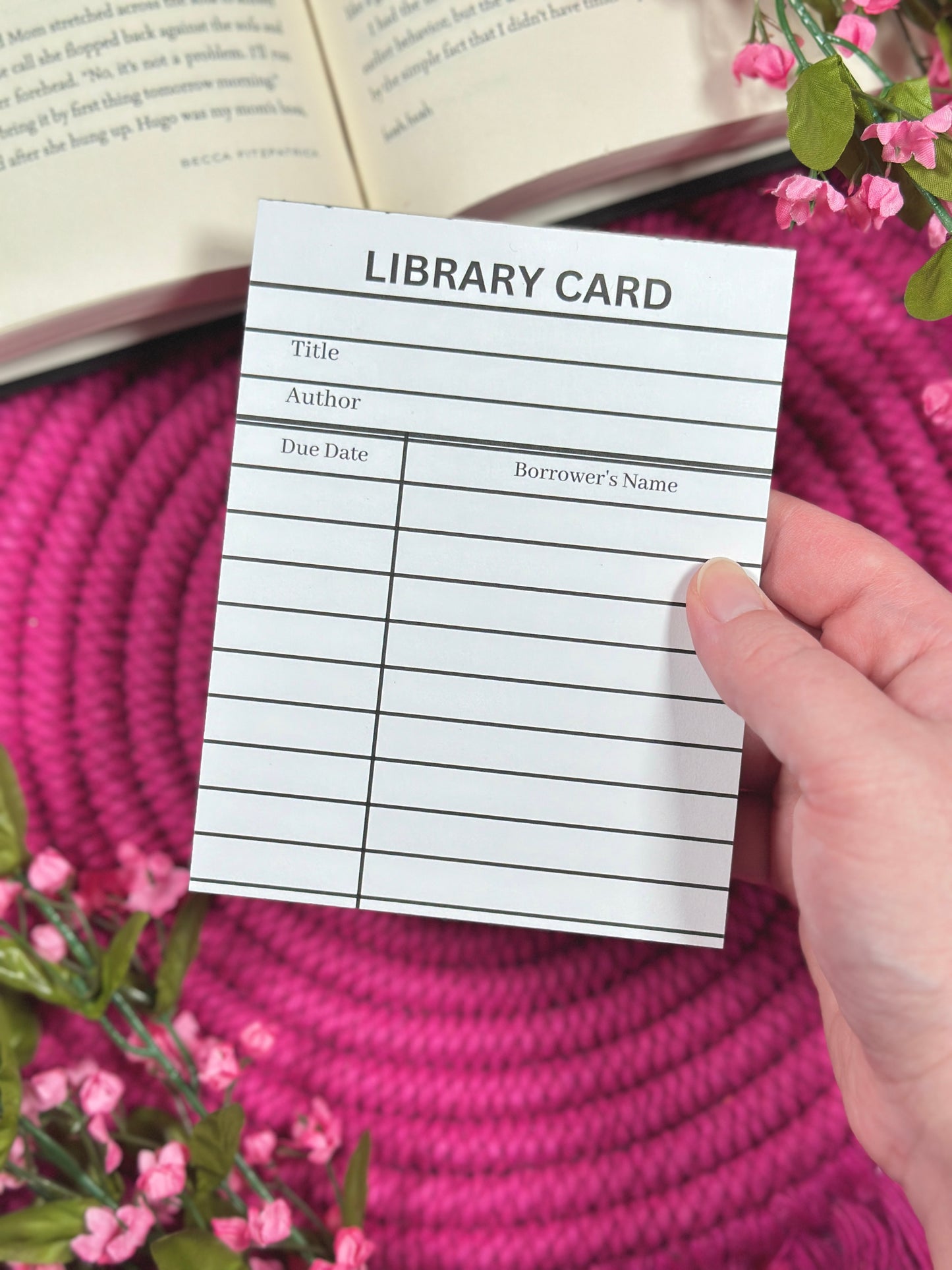 White Library Card Stationery