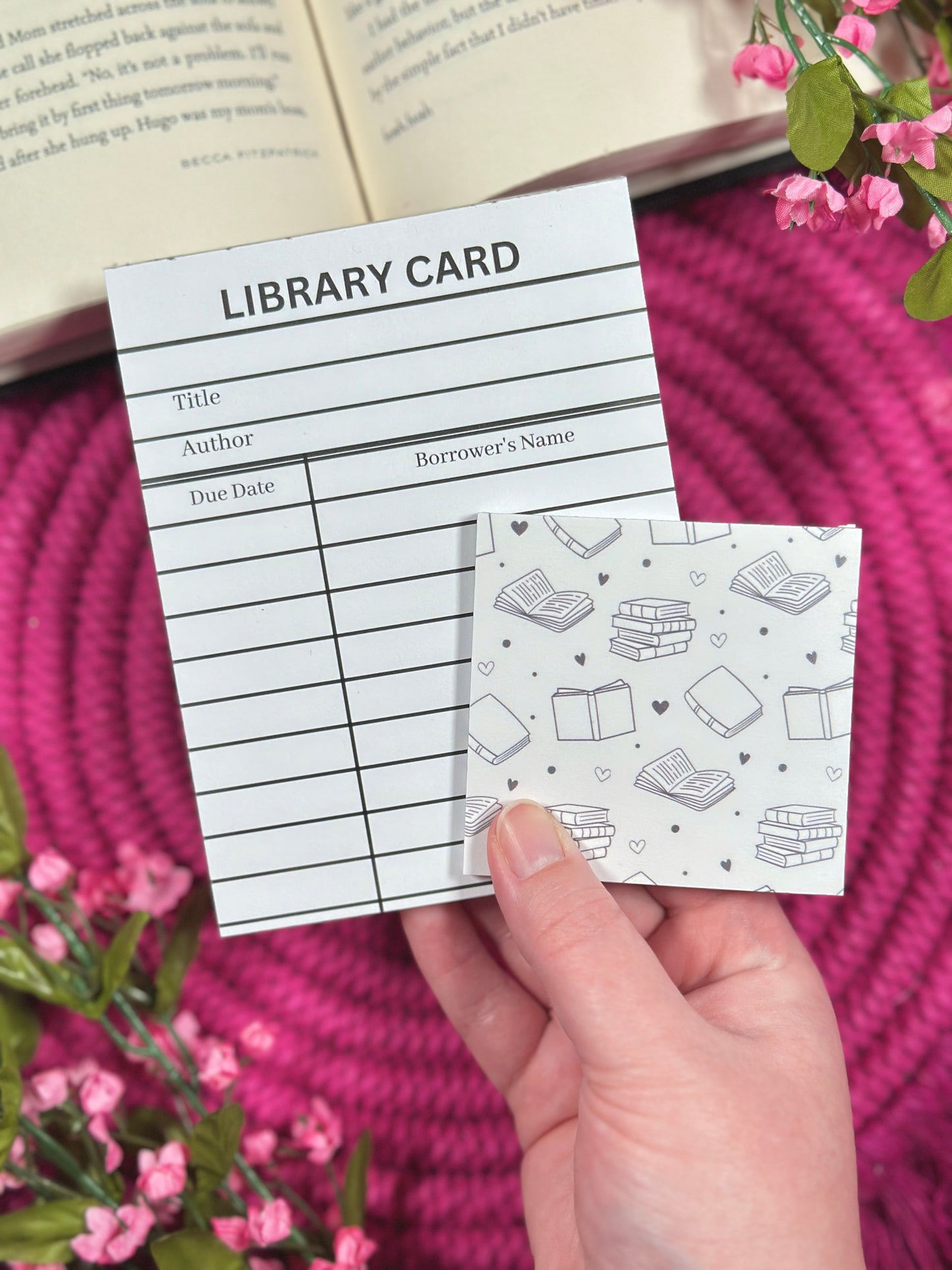White Library Card Stationery