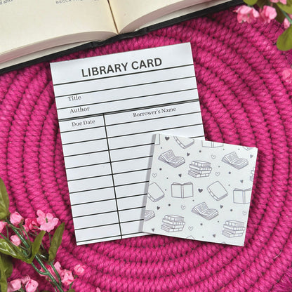 White Library Card Stationery