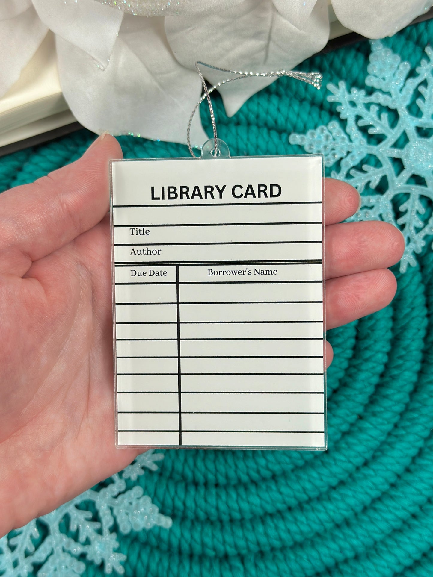 Library Card Ornament