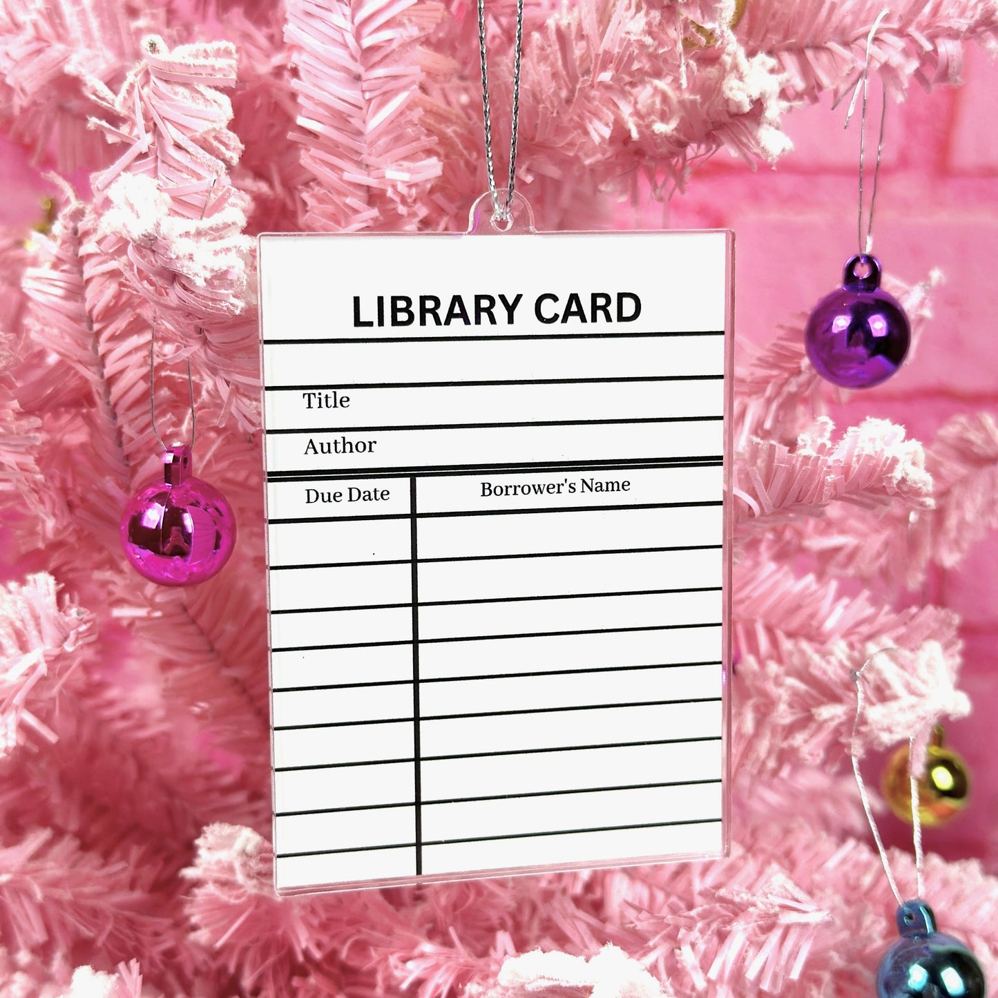 Library Card Ornament