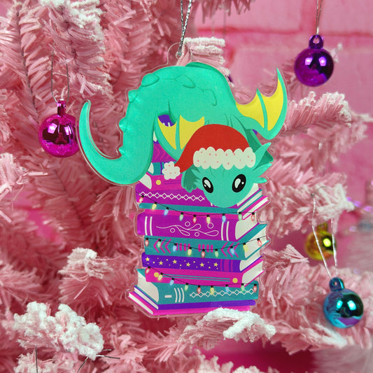 Christmas Book Dragon Ornament