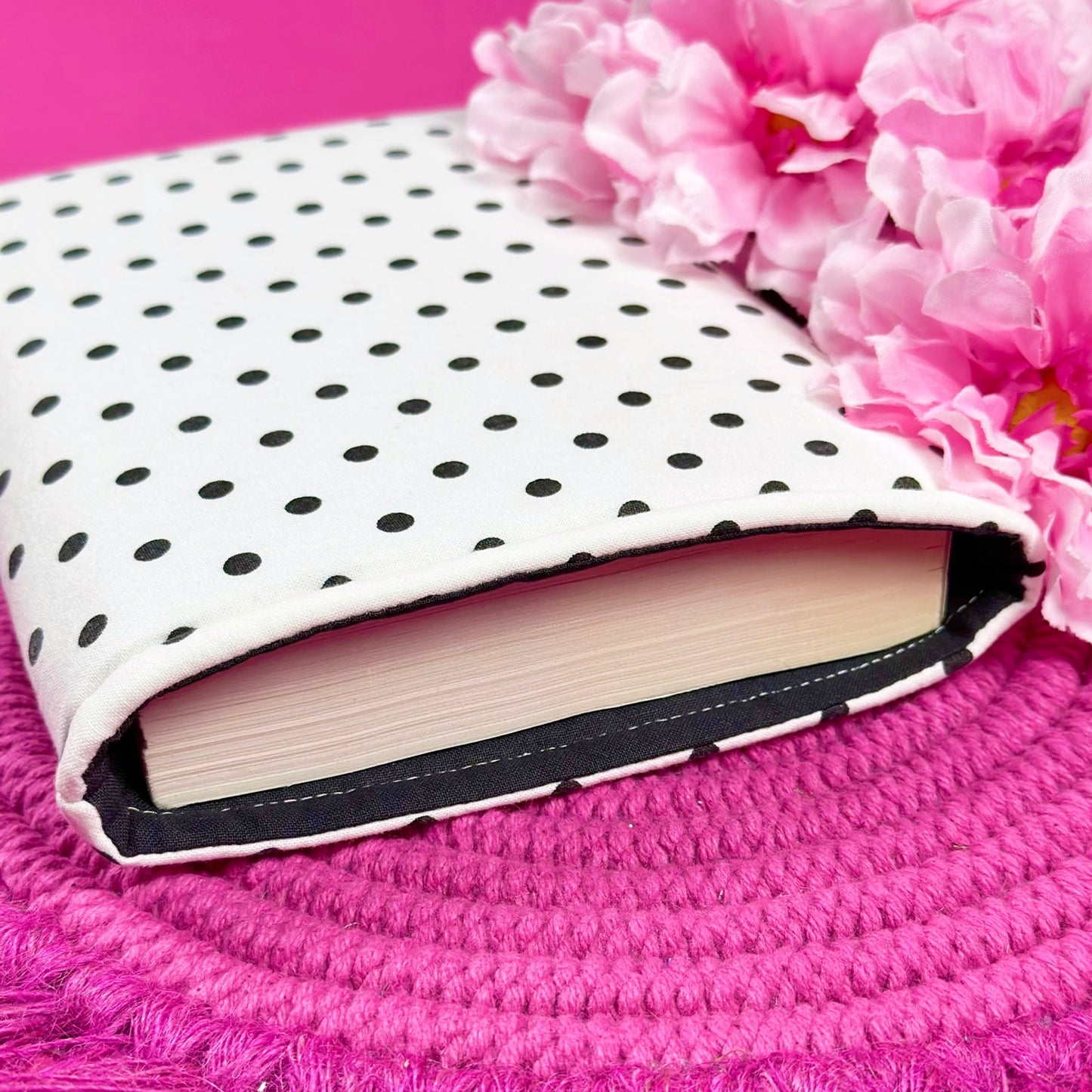 Polka Dot Book Sleeve with Pocket