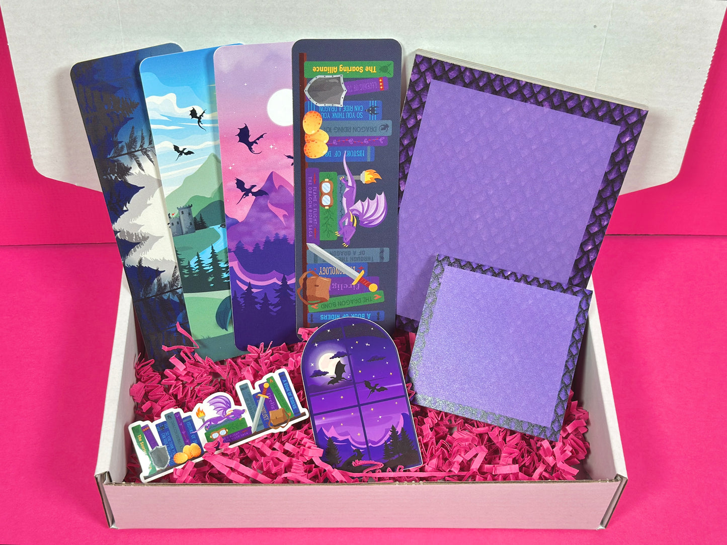 Purple Dragon Stationery Set