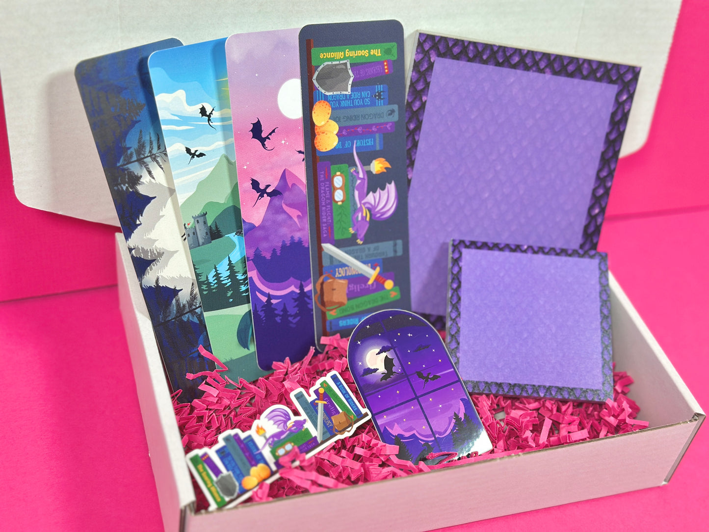 Purple Dragon Stationery Set