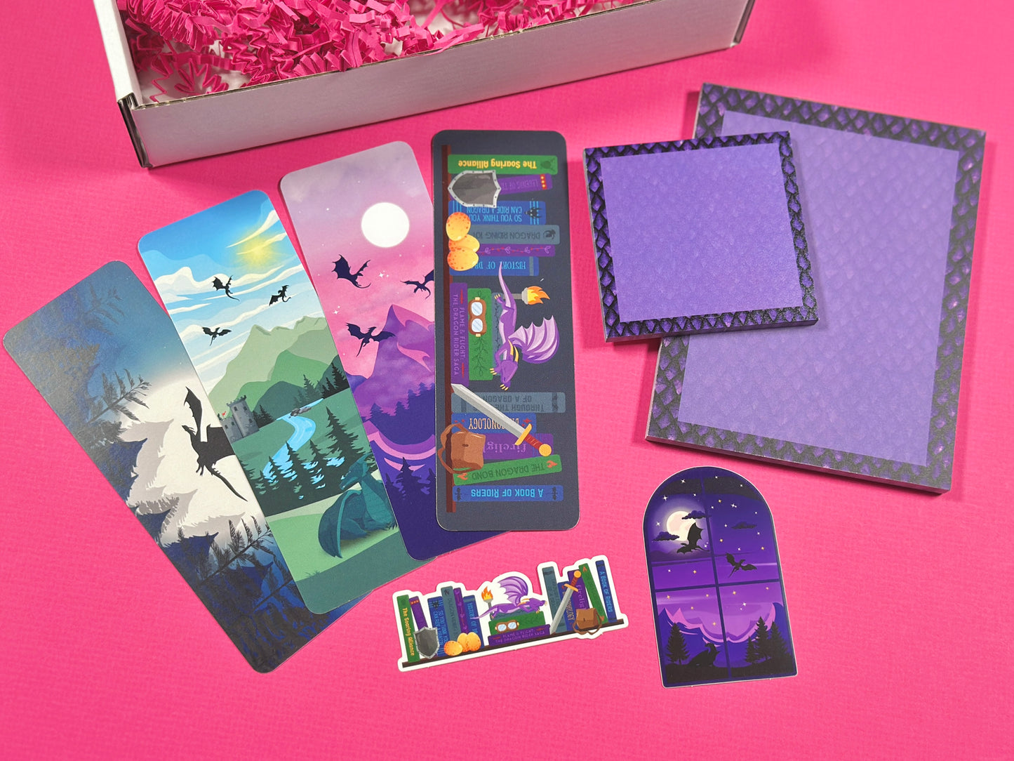Purple Dragon Stationery Set